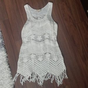 Xxi Crochet tank top bathing suit cover up dress